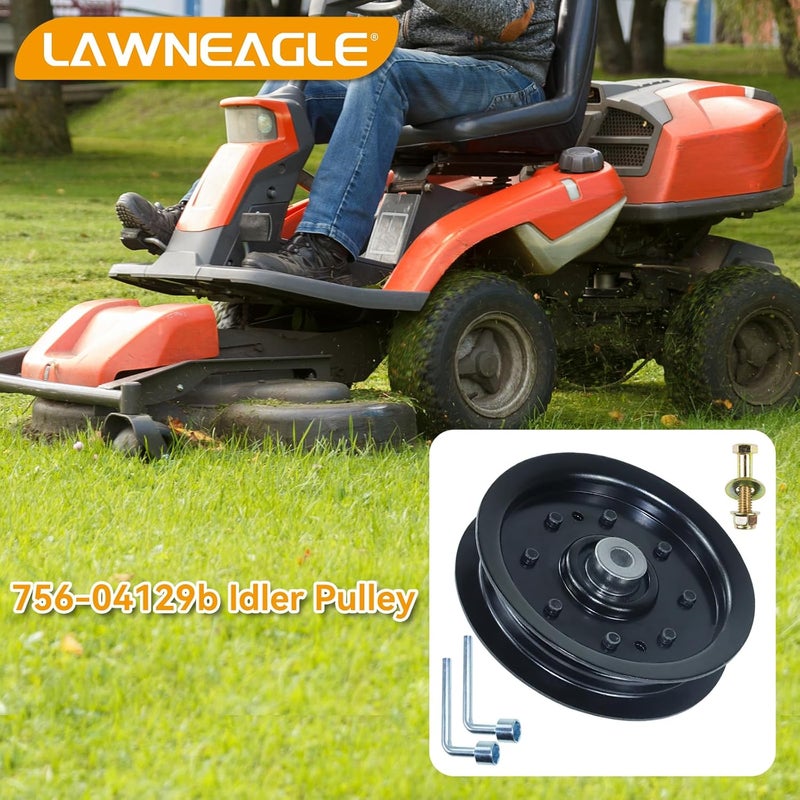 LANEAGLE 756-04129B Idler Pulley 4.25 Replaces Troy Bilt Pulley 753-08171 Idler Pulley Kit, Cub Cadet 756-04129 Idler Pulley 756-04129, 756-04129C, 753-08068 for Cub Cadet RZT50 Lawn Tractors - Image 2